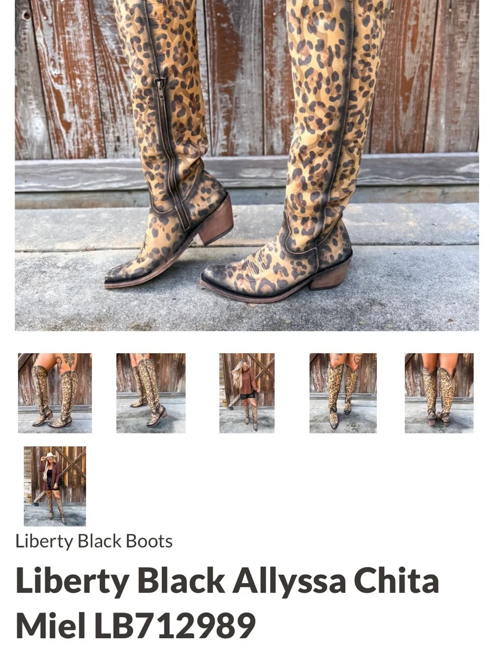 Liberty Black Boots Allyssa Chita Miel LB712989 Size 9 Leopard